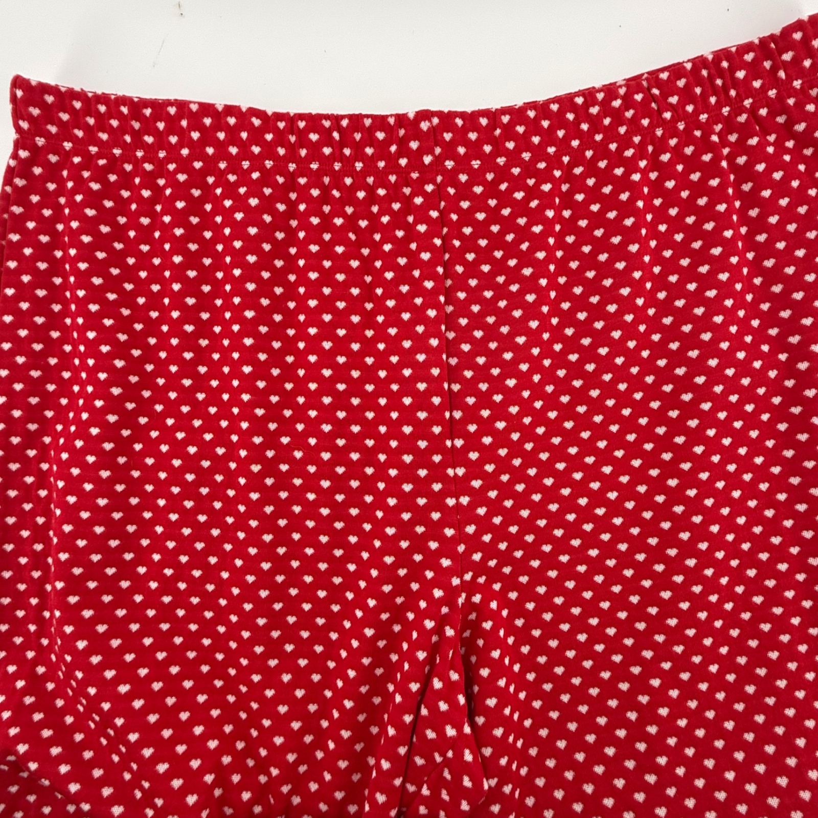 Sleep Sense Woman 2x Red White Heart Print Pajama Pants Elastic Knit Lounge